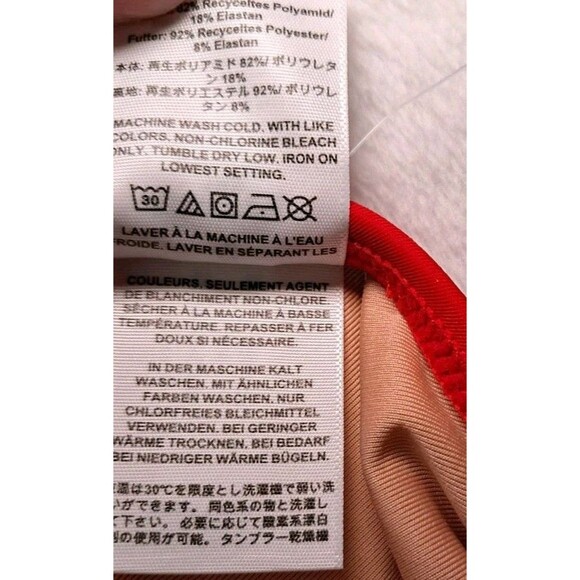 J.Crew DD Halter Tie Neck Bikini Top Red Lined BY633 Beach Swim Size M NWT - Picture 6 of 6